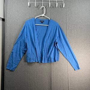 Studio Park x Jane Womens Cardigan Treacy Lightweight Shrug Blue Size 1X